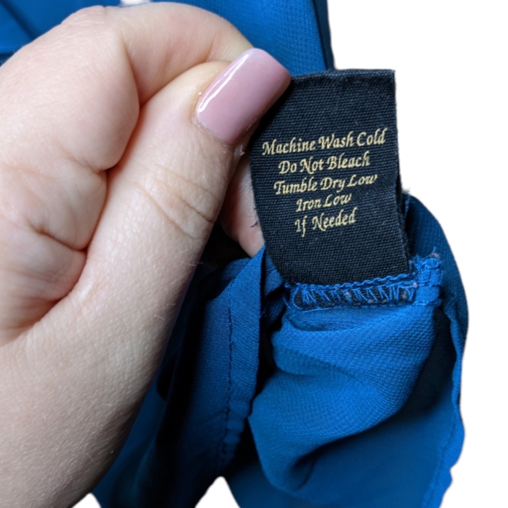 Mine Blue Sheer Ruffled Top Size S 💙✨ - Picture 5 of 8